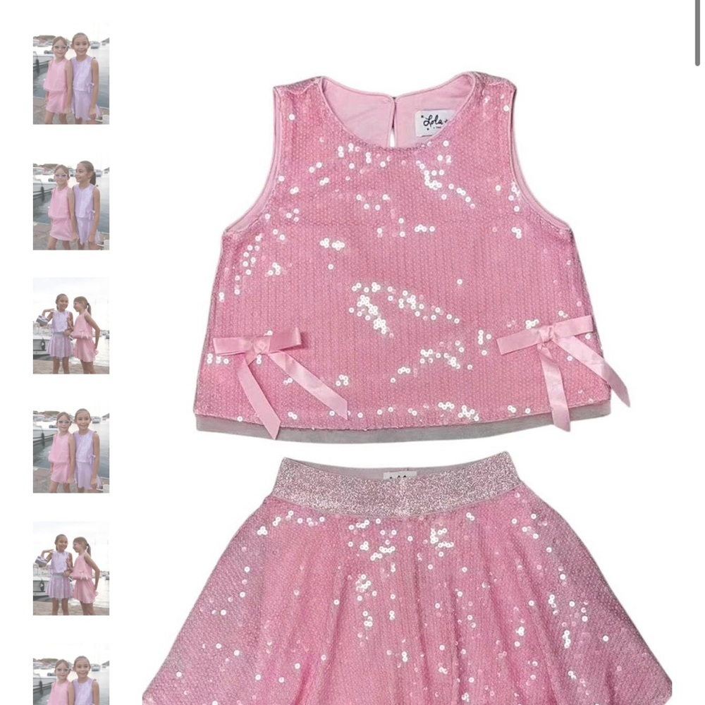 Lola + The Boys Pink Sequin Kids Matching Set